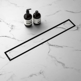 Dropship Ready 24-Inch Matte Black Stainless Steel Linear Drain CUPC Approved Reversible 2-in-1 Cover for Bathroom for US MarketMaterial: Stainless Steel, Color: Black