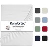 Komfortec King Size Fitted Sheet 100% Cotton, 11 inch (30