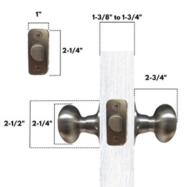 HOMEnhancements Satin Nickel Sleek Round, Mushroom Door Knobs - Passage Style, Non-Locking, Fits All Standard Doors, Perfect for Hallway, Closet, Bedroom, Bathroom - Easy to Install