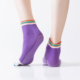 Factory Direct 5-Toe Separator Yoga Socks for Gym & Indoor Use (Free Size) Solid Rose Red 20ea