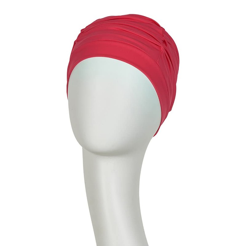Swim cap for women with hair loss raspberry color