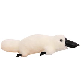 BIUBIULOVE Platypus Plush Stuffed Animal Toy, Platypus Plushie Pillow, Birthday Xmas Gift for Kids Boys Girls (White)