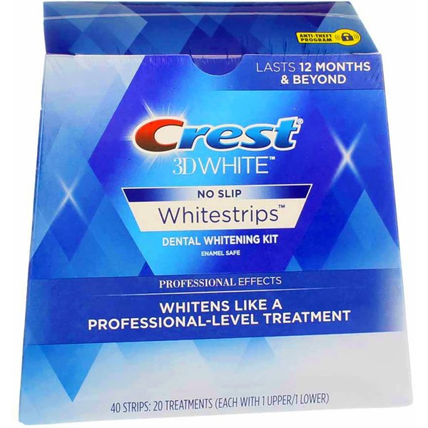 Crest 3D No Slip Whitestrips Professional Effects Teeth Whitening Kit 20 ea (Pack Of 2)