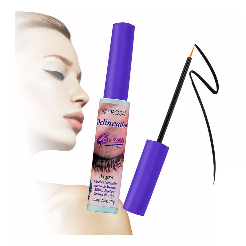 Prosa Delineador Liquido De Ojos Brocha 4 En 1 Negro