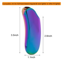 Lucklybestseller Heavy Curved Lighter Case Cover Holder Sleeve Pouches Metal Ergonomic Design for BIC Full Size Lighter J6