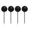 Kisangel 100Pcs Map Push Pins Black Map Tacks Plastic Round