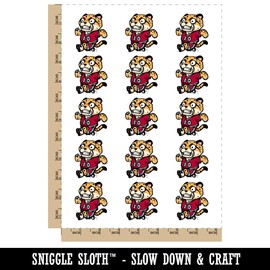 Speedy Cartoon Cheetah Sprinting Track and Field Sports Temporary Tattoo Water Resistant Fake Body Art Set Collection - 15 2" Tattoos (1 Sheet)