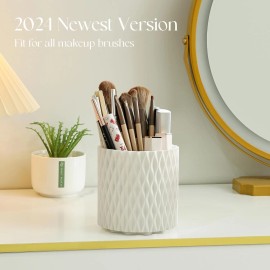 Imakmasion Makeup Brush Holder Organizer - 360° Rotating Makeup Brush Organizer 5 Slot Make