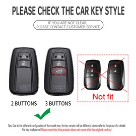 ontto Car key fob cover Compatible with Toyota Camry CHR Corolla RAV4 Avalon Land Cruiser Prado Prius leather key holder handmade contrast color Shell case keyring keychain Accessories 2 buttons Blue