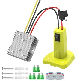 Step Down Converter 18V to 12V Compatible with Ryobi 18V Battery, DC Voltage Regulator 12V 15A 180W Buck Converter, Step Down Converter Adapter with Switch, 30A Fuse & Wire Terminal