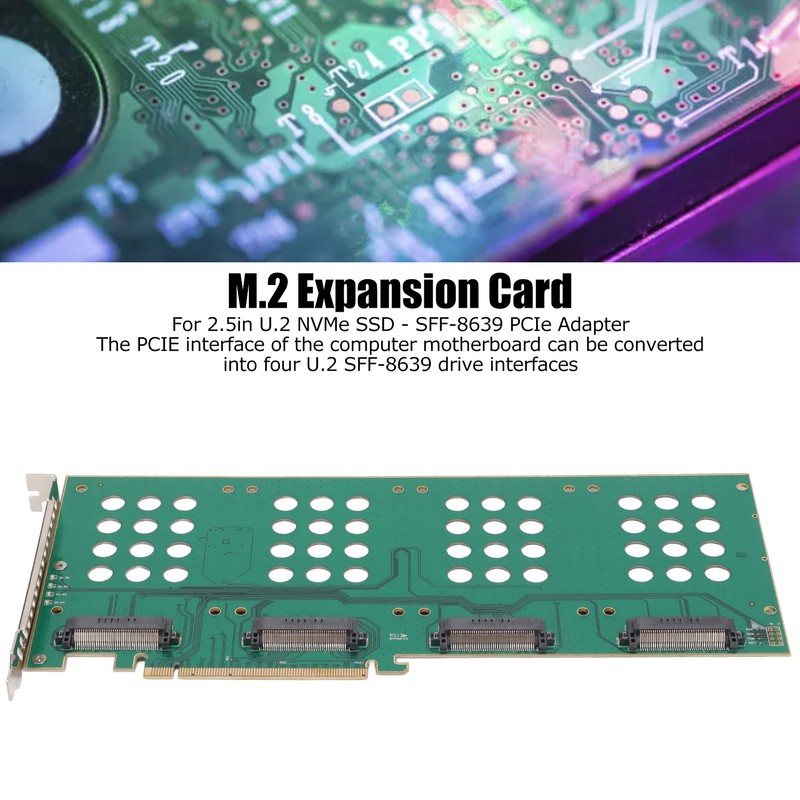 Riser Card PCIE3.0 X16 M.2 U.2 SSD Hard Drive Expansion