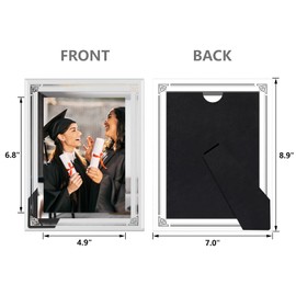 HORLIMER 2 Pack 5x7 Picture Frame, Glass Photo Frames 5 by 7 for Tabletop, Horizontally or Vertically