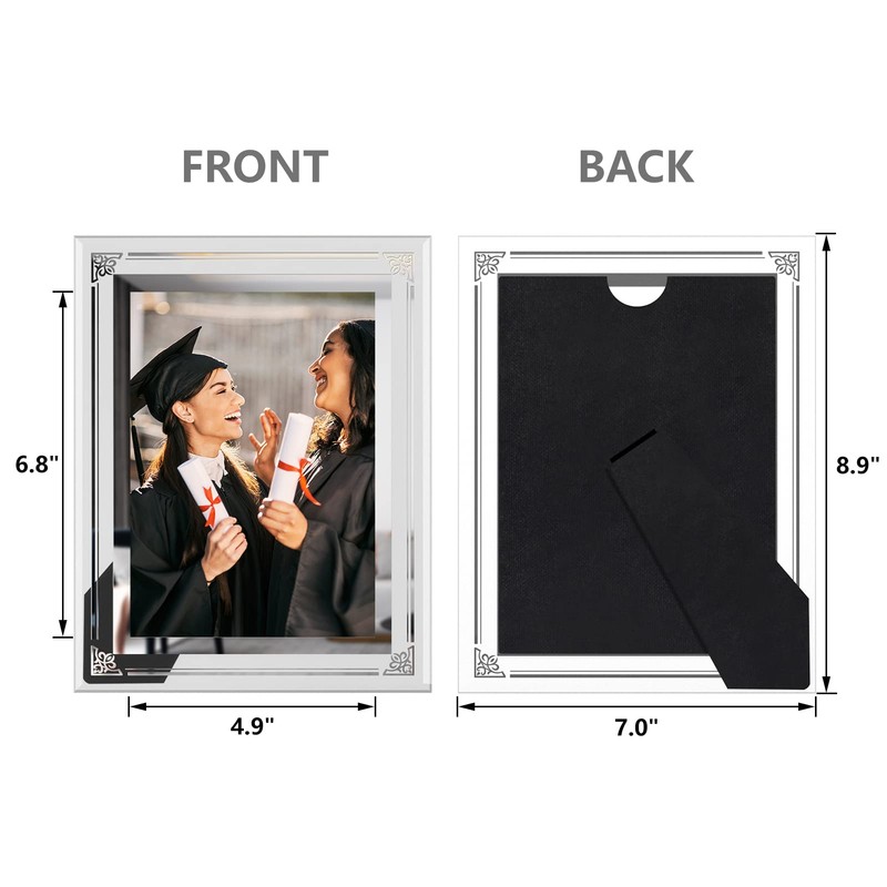 HORLIMER 2 Pack 5x7 Picture Frame, Glass Photo Frames 5