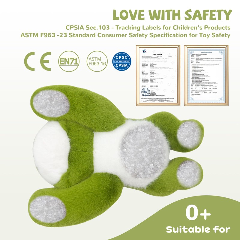 Gisqis Green Frog Stuffed Animal 17.7INCH 1.56IB