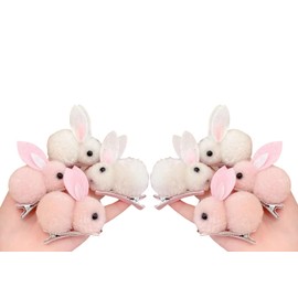 8 Pieces Plush Bunny Hair Clips, Cute Bunny Hair Claw Clips for Womens Bunny Hair Clip Mini Hair Clips, Girls, Rabbit Hair Clip, Hold Hair Clip Easter Plush Rabbit Hairpin for Thin Hair Hold Hair Clip