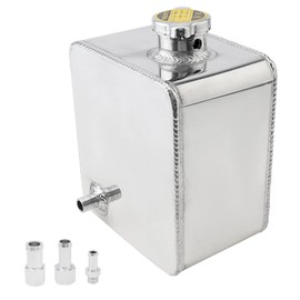 DriSentri 2.5L Universal Coolant Radiator Overflow Expansion Tank Reservoir Recovery Water Tank Bottle for Car Truck Boat, Auxiliary Coolant Overflow Tank (Sliver)