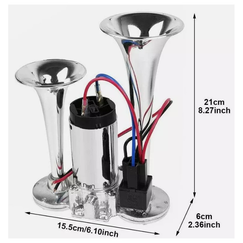 Gearzaar 600DB 12V Dual Trumpets Super Loud Car Electric Horn