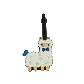 Colorful & Fun Animal Themed Travel Suitcase ID Luggage Tag and Suitcase Label (Sheep w/Blue Tie ~ 3.5" x 4")