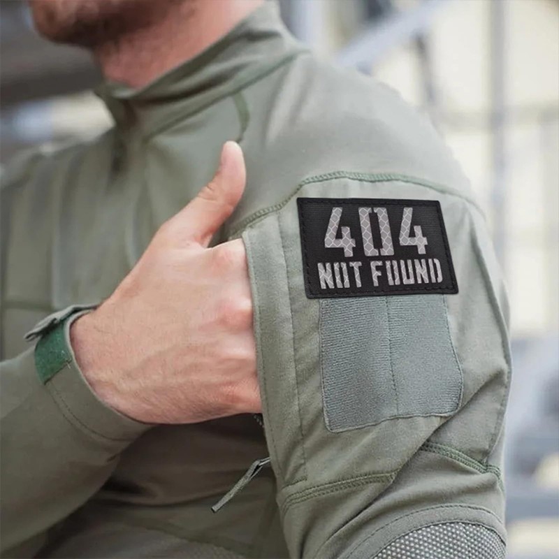 404 Not Found Patches Velcro Military Funny Sew-On Patch Hook