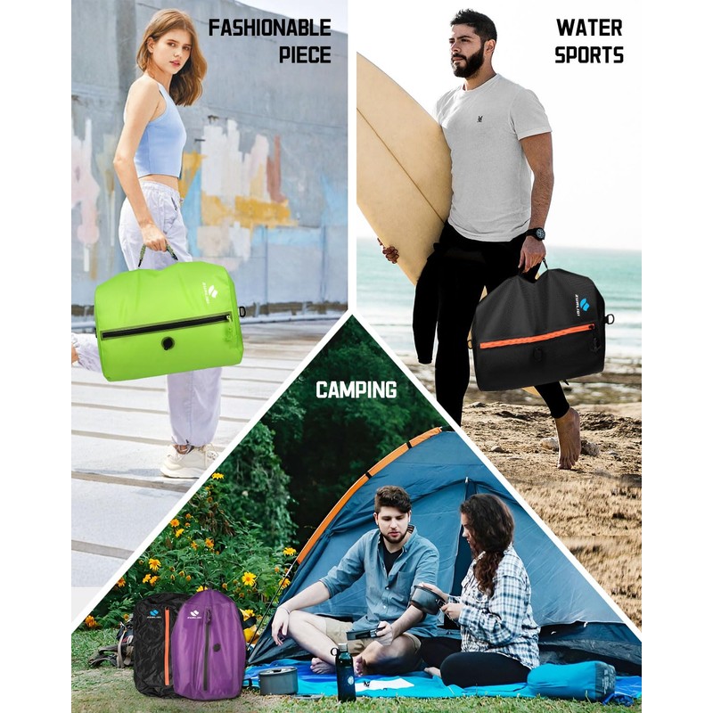 Zurligi Vacuum Compression Bags with Pump for Travel - Waterproof,