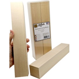Basswood Wood Carving Kit - Premium 2-Pack of 12" Large Blocks - Value American Wood Blocks - Extra Large Wood Blank Sizes in This Whittling Kit - Ready for All Wood Carving Tools - Made in The USA