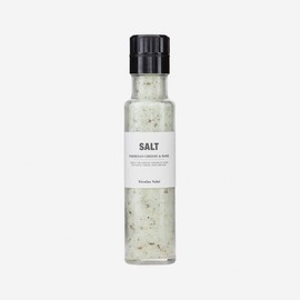 Nicolas Vahe Sea Salt with Parmesan and Basil, Ceramic Salt & Herb Mill, Danish Design with Gourmet Twist, 320 g