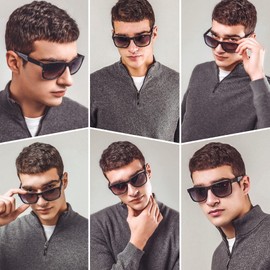 SUNGAIT Unisex Polarized Sunglasses Stylish Sun Glasses with Spring Hinges (Black Frame (Matte Finish) /Grey Gradient Lens) A529HKHU