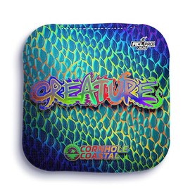 Cornhole Coastal Set of 4 Regulation Professional Corn Hole Bags for Cornhole Toss Games - for All Skill Levels (Creature, Rainbow Scales)