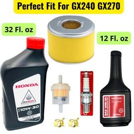 Kindza Tune up kit Honda GX240 GX270 eng. air filter rep. 17210-ZE2-505 oil spark plug