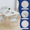 KAIHAOWIN Square Folding Table Vinyl Upholstery Card Table Dining Party