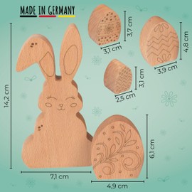 DaHo-Toys Easter Decoration Holly-Hoppel Easter Set, 5 Pieces, Solid Wood/Beech