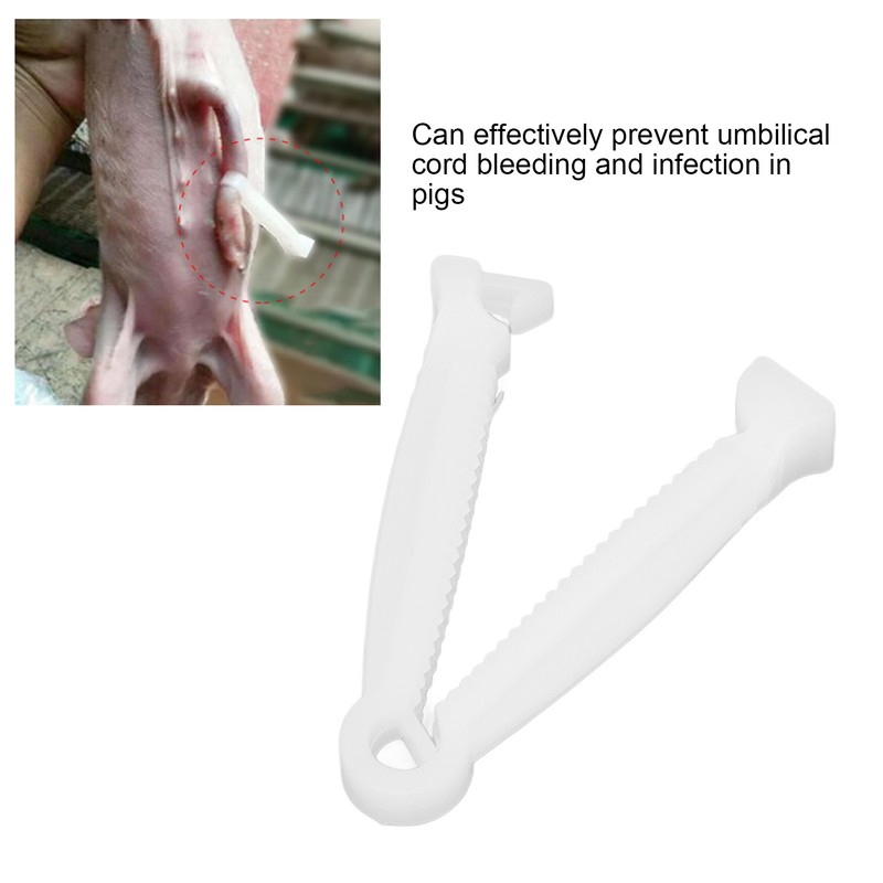 200PCS Pig Umbilical Cord Clamp Disposable Livestock Umbilical Cord Clip