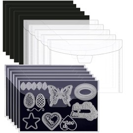 CYFUN DESIGN 20 buste grandi per stampi e timbri con fogli magnetici in gomma, spessore 0,5 mm, 19 x 14 cm, trasparenti