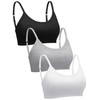 Blulu 3 Pieces Mini Camisole Bra Wireless Padded Bra with