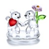 H&D Hyaline&Dora Crystal Love Flowers Bear Ornament Cut Glass Decorative