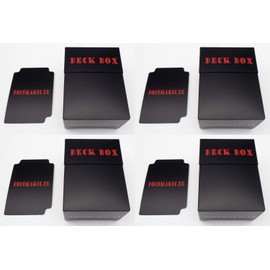 docsmagic.de 4 x Deck Box Black + Card Divider - Card Box Black - PKM - YGO - MTG