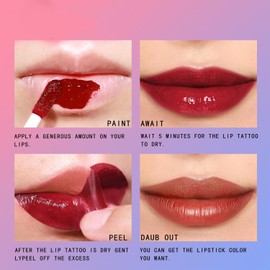L0famy Lip Stain On Lipstick, Lip Stain Peel Off Brown Lip Tint Peel Off, Extra Long Lasting Nude Matte Finish Lipsticks, Waterproof Lip-Gloss Liner Stainer Peel-off Makeup For Women