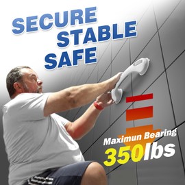 AirTight® Grab Bars for Bathtubs and Showers, (2pack) 16Inch Shower Handle Elderly Suction Bathroom Safety Seniors