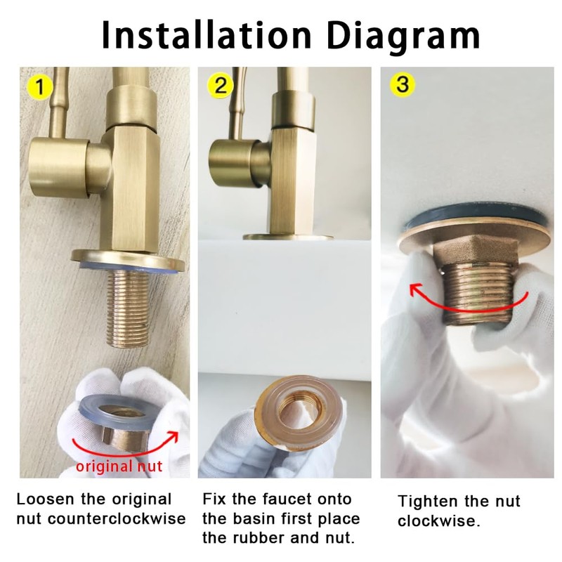 Lock Nuts to Secure Faucet 1/2 Inch Brass for Installation