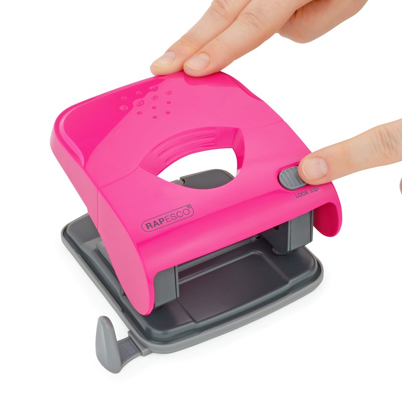 Rapesco 1527 X5-40ps 2-Hole Punch, 40 Sheet Punch Capacity, Fuchsia