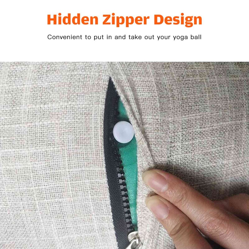 55cm/65cm/75cm Cotton+Linen Protective Yoga Ball Cover Exercise Ball Protection Skin