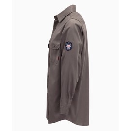 BOCOMAL FR Shirts 6.25oz Light Weight Summer Welding Shirts Flame Resistant Shirt Charcoal Gray Men's Fire Retardant Shirt