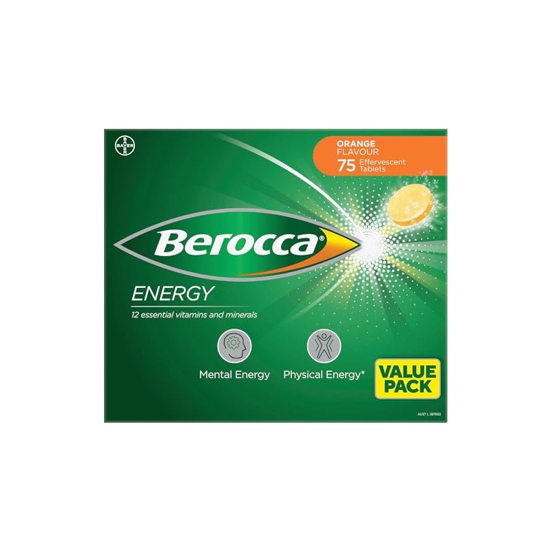 Berocca Energy Multivitamin with B Vitamins: B3, B6, B12, Vitamin
