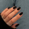 SXVME Uñas postizas negras, cortas, ovaladas y redondas, con pegamento,