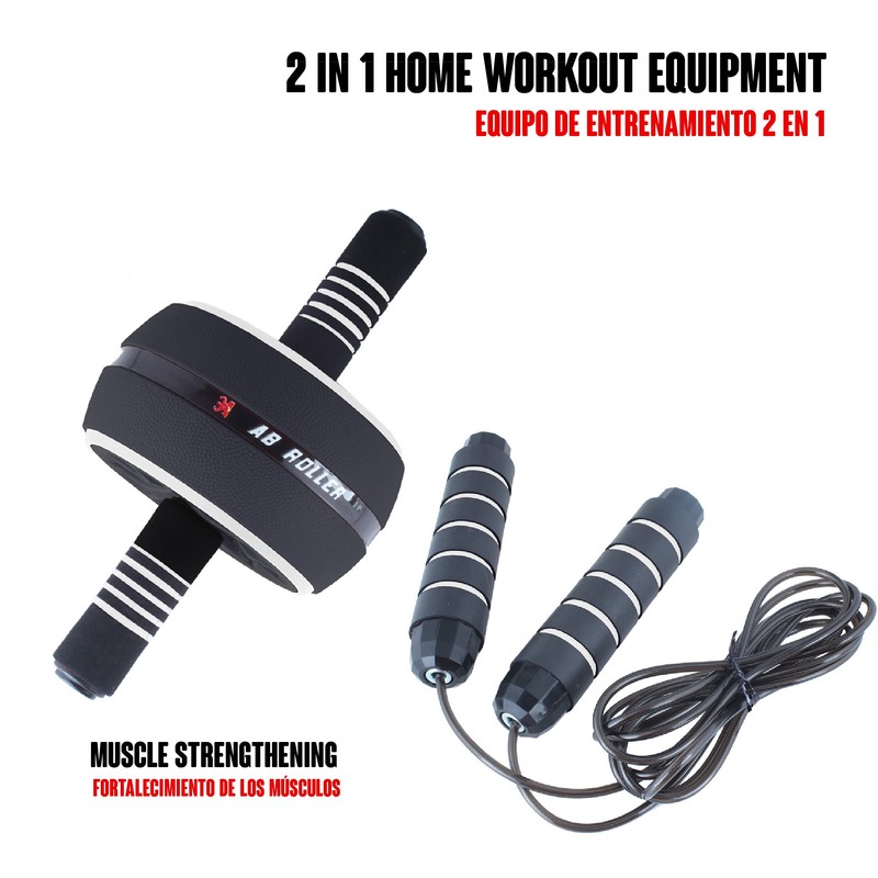 Calma Dragon 2 in 1 Home Exercise Set, Abdominal Roller,