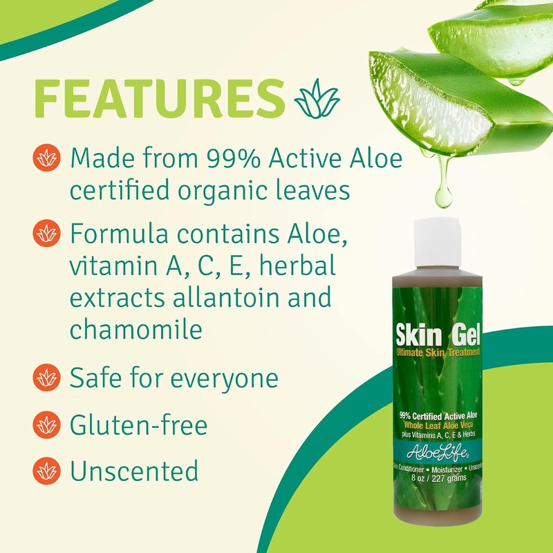 Aloe Life Skin Gel and Herbs, 8 Ounce