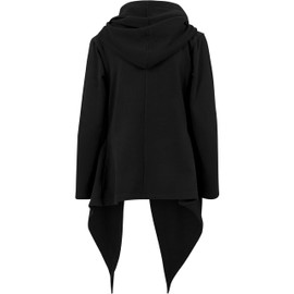 Urban Classics Women's Hooded Sweat Cardigan Cape, Black (Black 7)