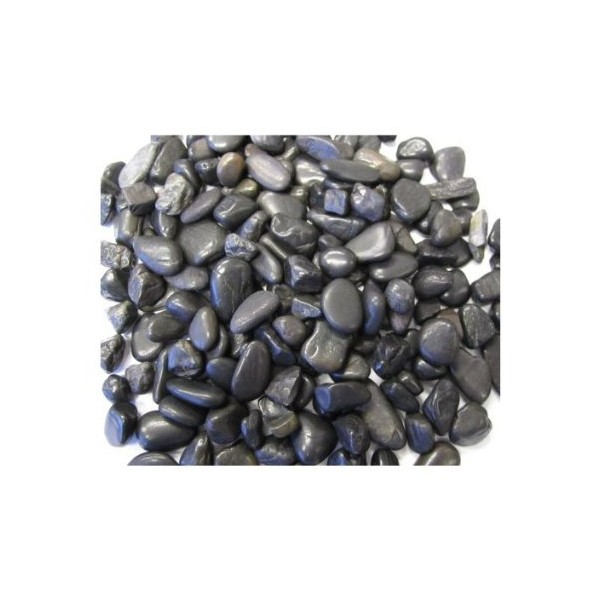 jmbamboo Exotic Pebbles Polished Gravel, Black, 5-Pound, 3/8-Inch