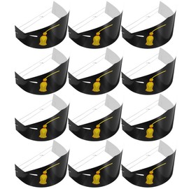 Doctor Paper Hat Props, 12pcs Graduation Cap Decorations with Golden Tassels Adjustable Kids Adults Graduation Party Props