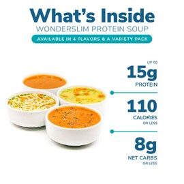 WonderSlim Protein Soup, Chicken & Vegetable Cream, 12g Protein, No Fat (7ct)
